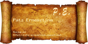 Patz Ernesztina névjegykártya